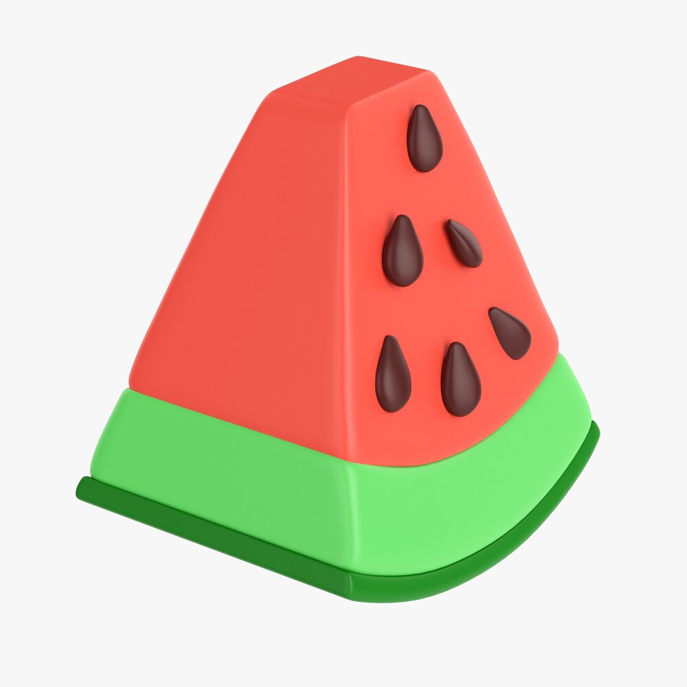 Stylized Watermelon Piece 3D model
