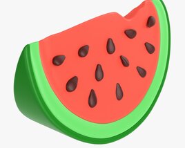 Stylized Watermelon Slice Modelo 3D