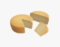 Cheese Wheel With A Piece Of Cheese 3D модель