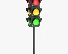 Traffic Lights On Column 3D model