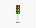 Traffic Lights On Column 3d model