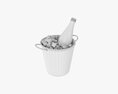 Vermouth Bottle In Bucket With Ice 3D模型