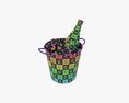 Vermouth Bottle In Bucket With Ice 3D-Modell