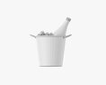 Vermouth Bottle In Bucket With Ice 3D 모델 