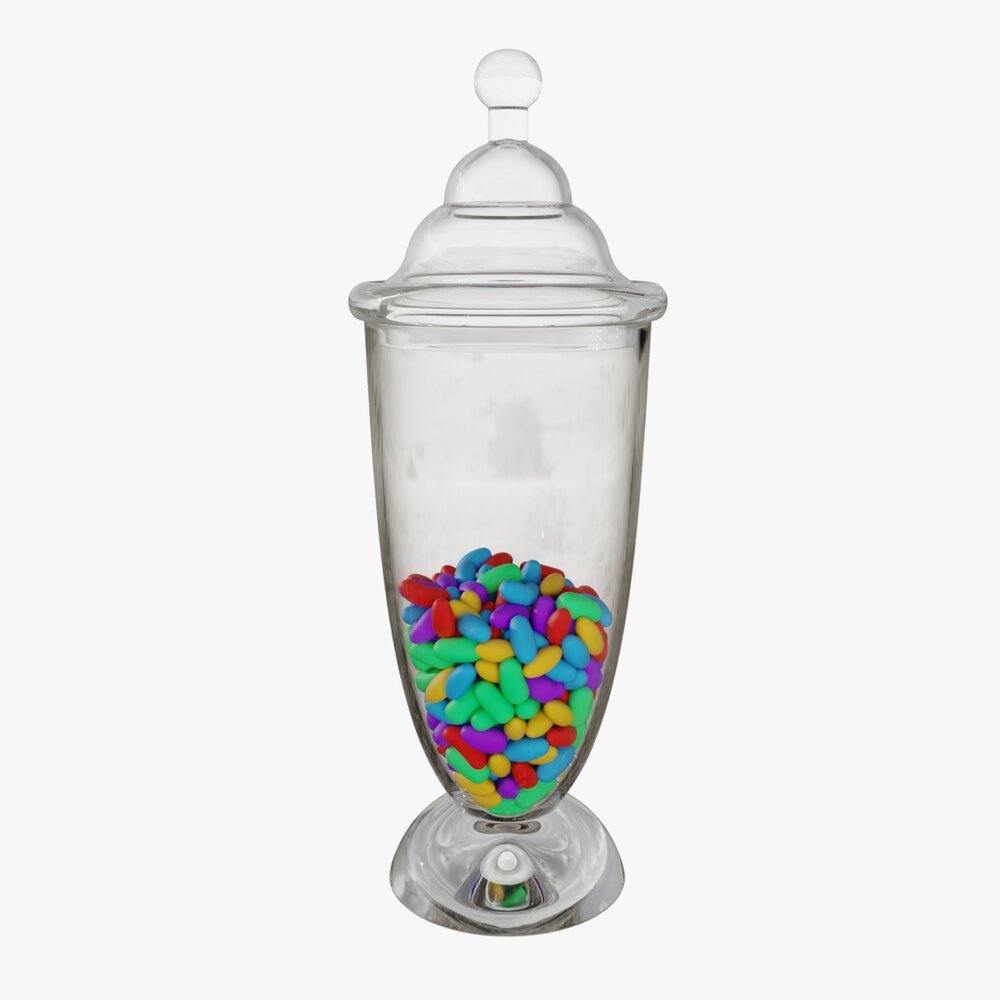 Jar With Jelly Beans 04 3D model