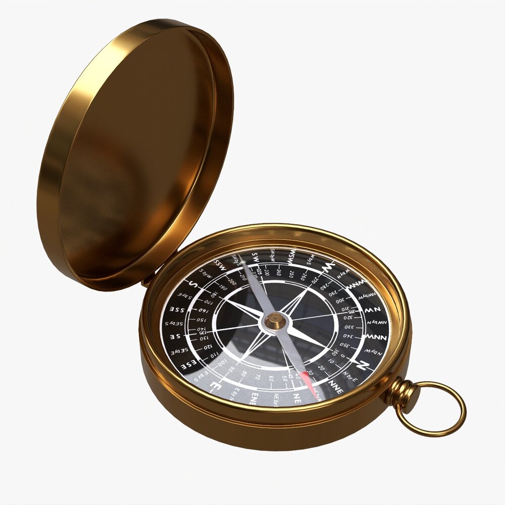Vintage Pocket Compass 3D модель
