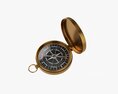 Vintage Pocket Compass 3D 모델 