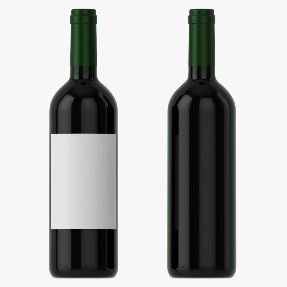 Wine Bottle Mockup 03 Red 3D-Modell