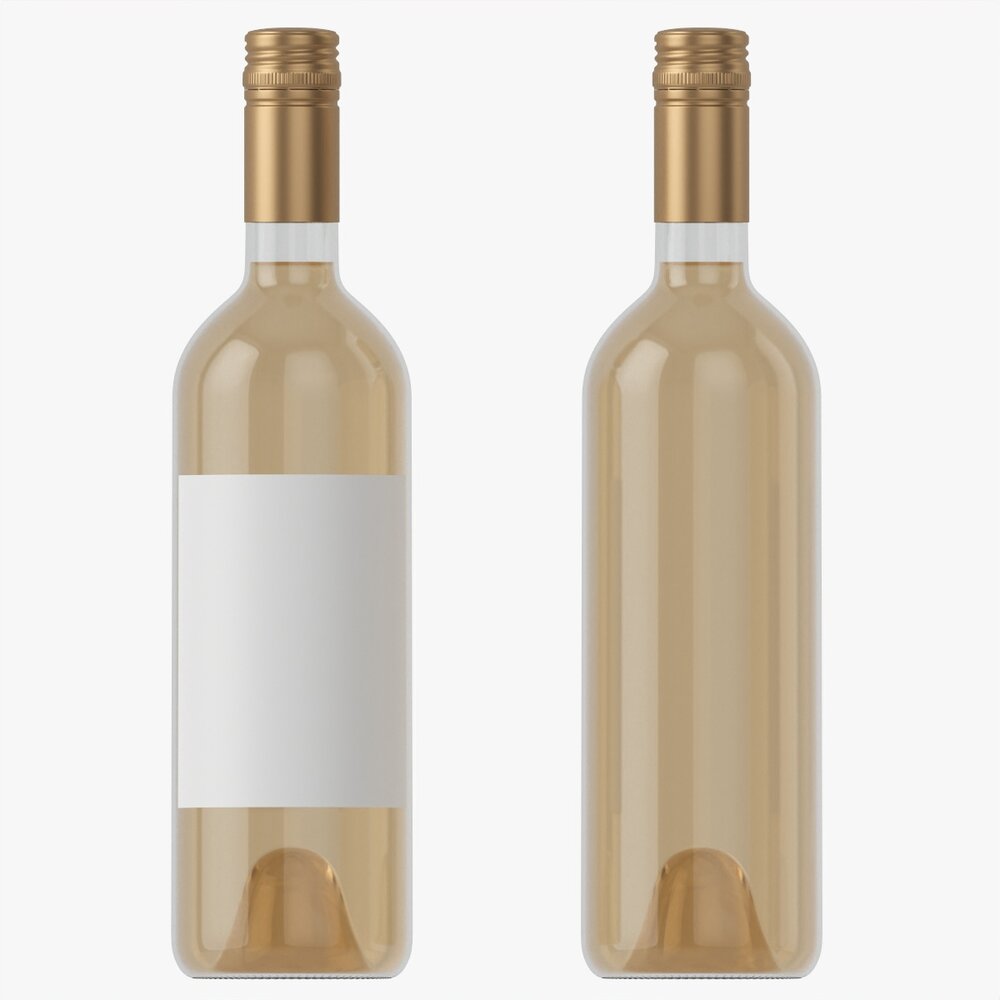 Wine Bottle Mockup 04 Screw Cap 3D 모델 