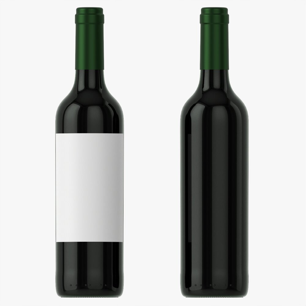 Wine Bottle Mockup 05 Red 3D модель