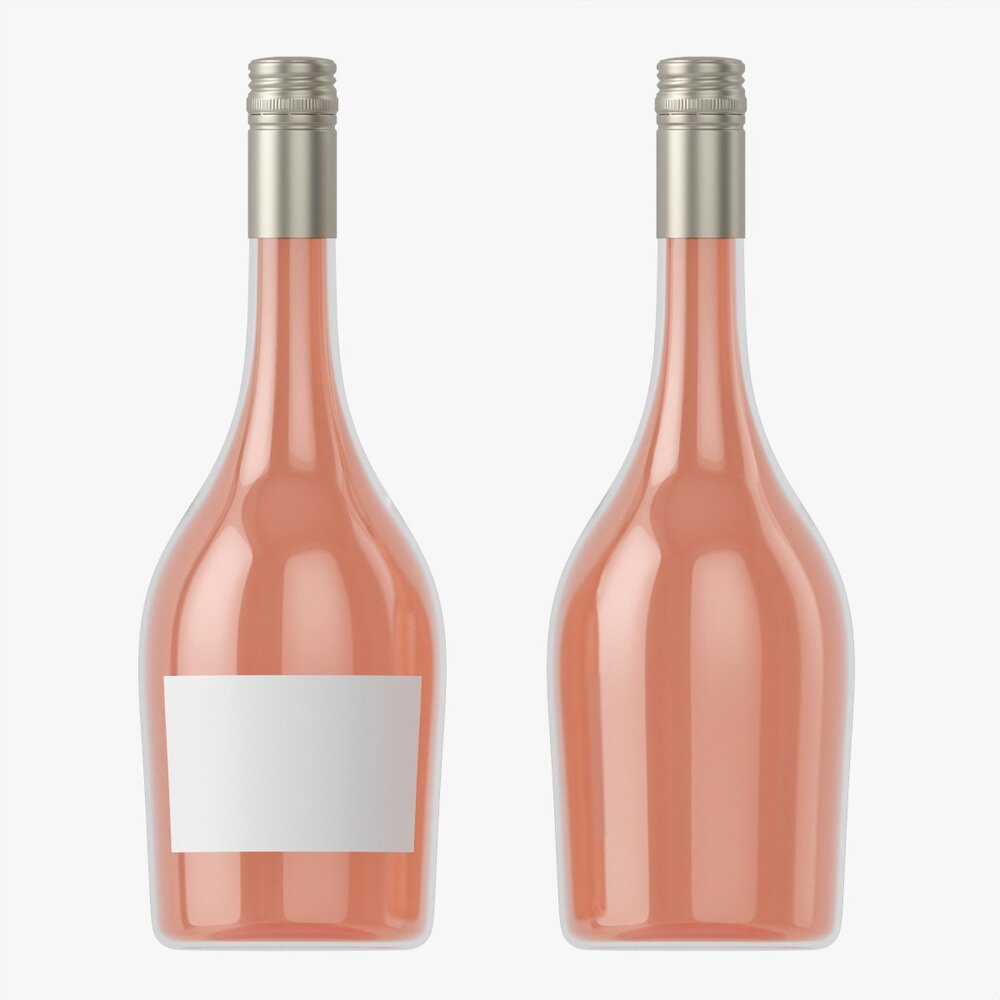 Wine Bottle Mockup 11 Screw Cap 3D 모델 