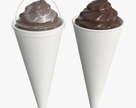 Ice Cream Cone Paper Package For Mockup Modello 3D