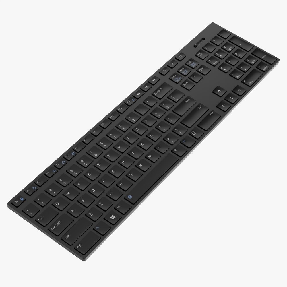 Wireless Keyboard Black 3D 모델 