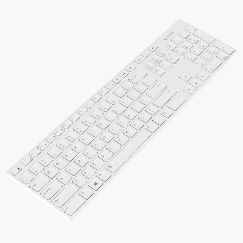 Wireless Keyboard White Modèle 3D