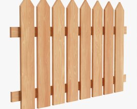 Wooden Fence 01 3D model