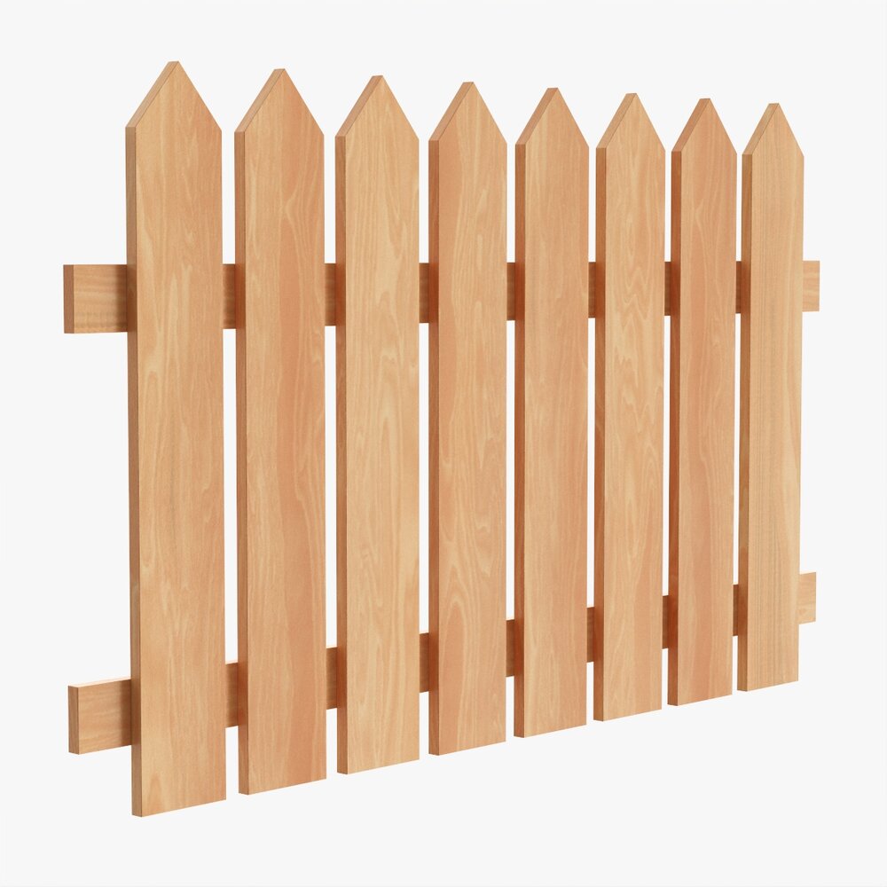 Wooden Fence 01 3D model