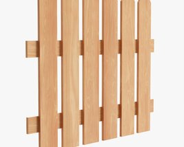 Wooden Fence 02 3D-Modell