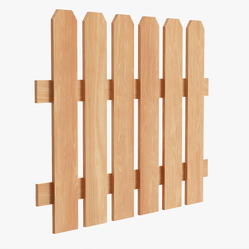 Wooden Fence 02 Modello 3D