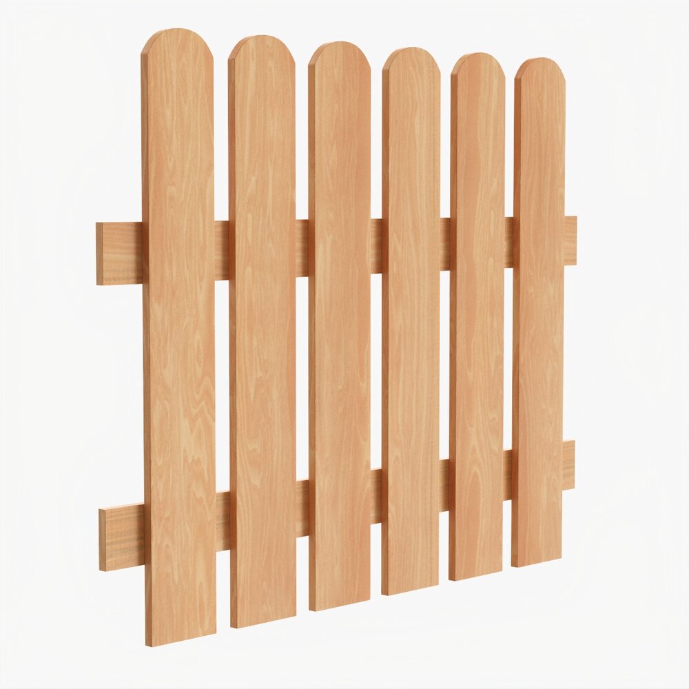 Wooden Fence 03 3d model