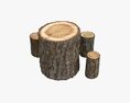 Wooden Garden Furniture Set 01 3D модель