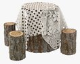 Wooden Garden Furniture Set 02 3D модель