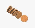 Sandwich Cookies With Chocolate Fill 3d model