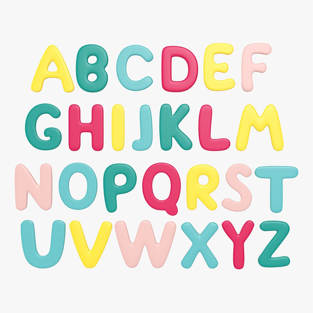 Alphabet Letters 01 3D model