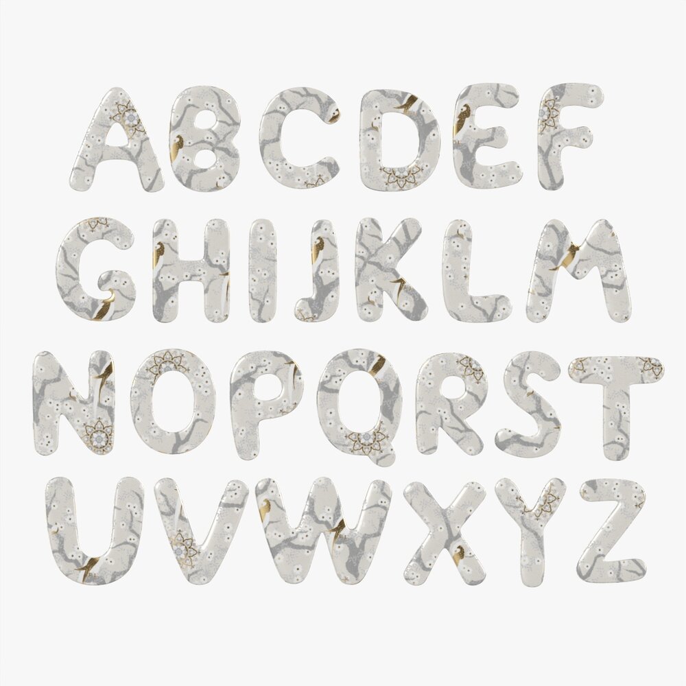Alphabet Letters 03 Modèle 3D