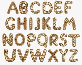 Alphabet Letters Decorated 01 Modèle 3D