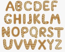 Alphabet Letters Decorated 02 3D-Modell