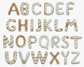 Alphabet Letters Decorated 03 3D model