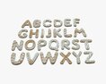 Alphabet Letters Decorated 03 3D модель