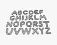 Alphabet Letters Decorated 03 3D-Modell