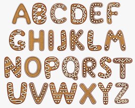 Alphabet Letters Decorated 04 3D model