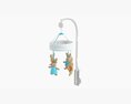 Baby Cot Side Musical Toy Carousel 3d model