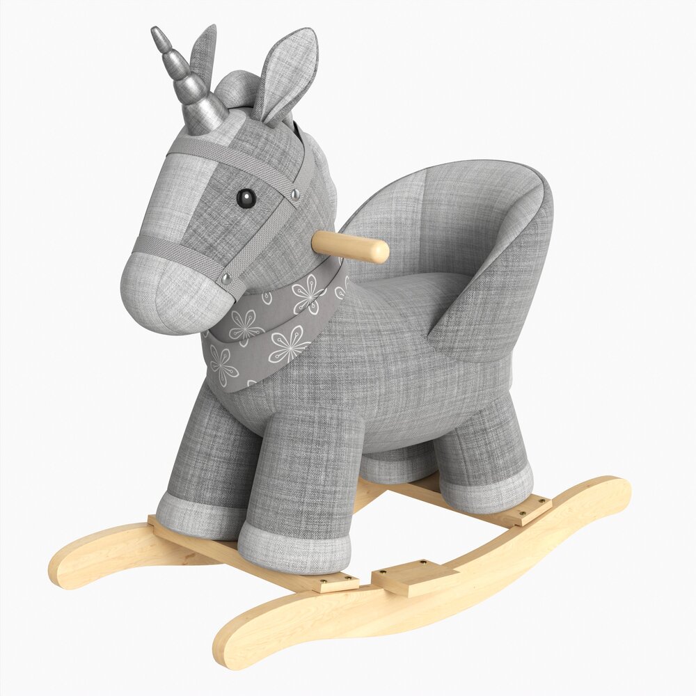 Baby Unicorn Rocking Chair 01 3D模型