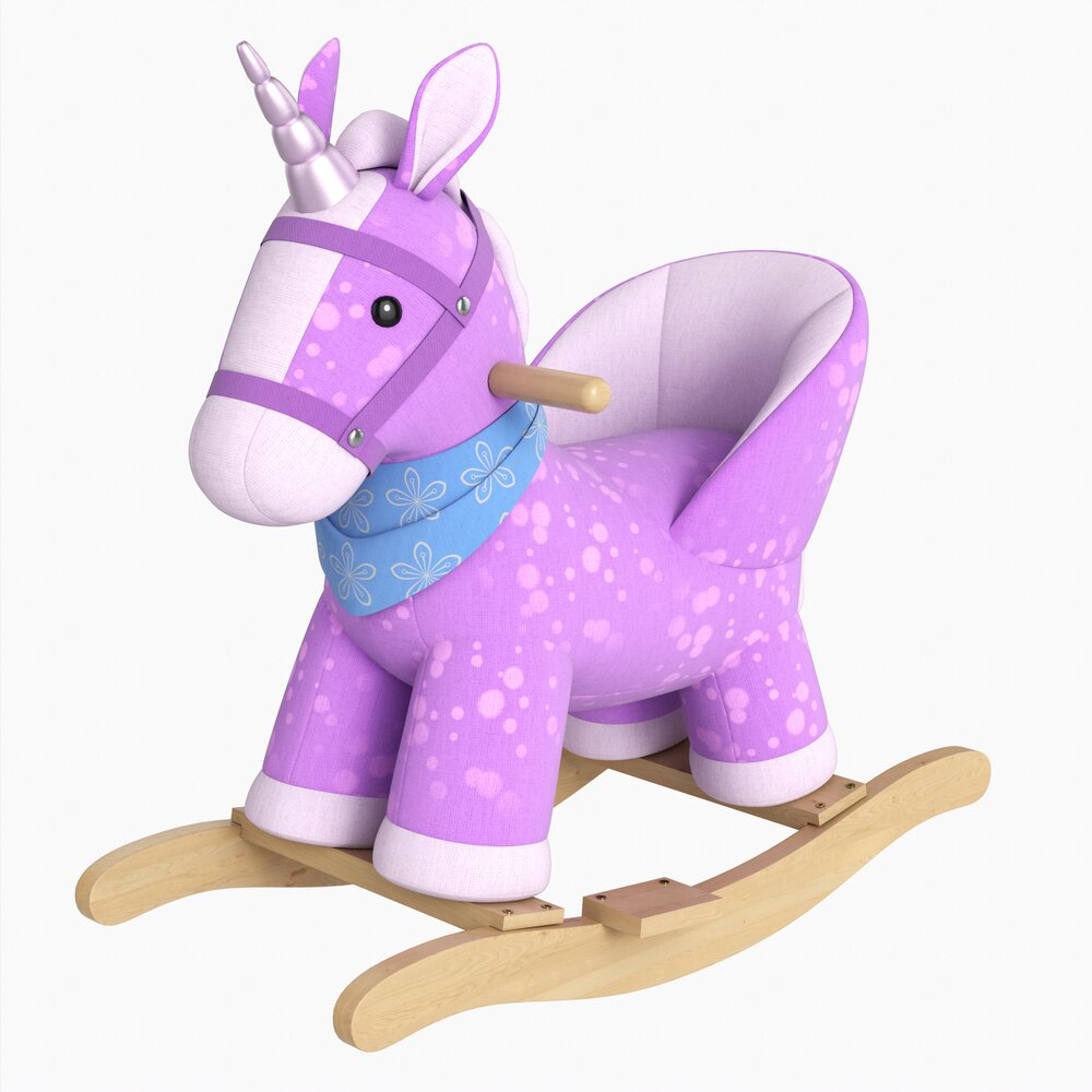 Baby Unicorn Rocking Chair 03 3D 모델 