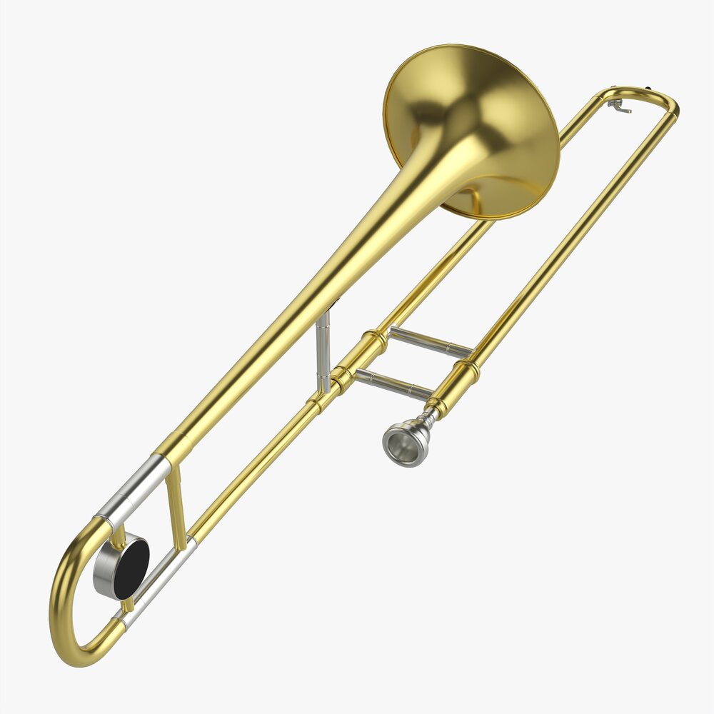 Brass Bell Tenor Trombone 3Dモデル