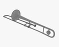 Brass Bell Tenor Trombone 3D модель