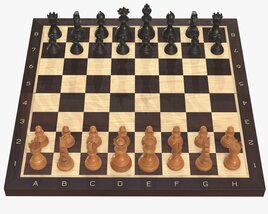 Chess Board Game Pieces Modèle 3D
