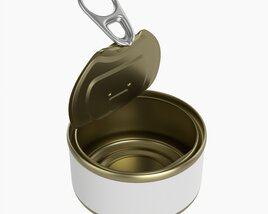 Canned Food Round Tin Metal Aluminum Can 013 Open 3Dモデル