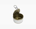 Canned Food Round Tin Metal Aluminum Can 013 Open 3D модель