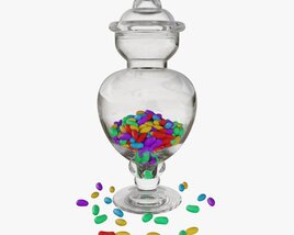 Jar With Jelly Beans 03 Modèle 3D