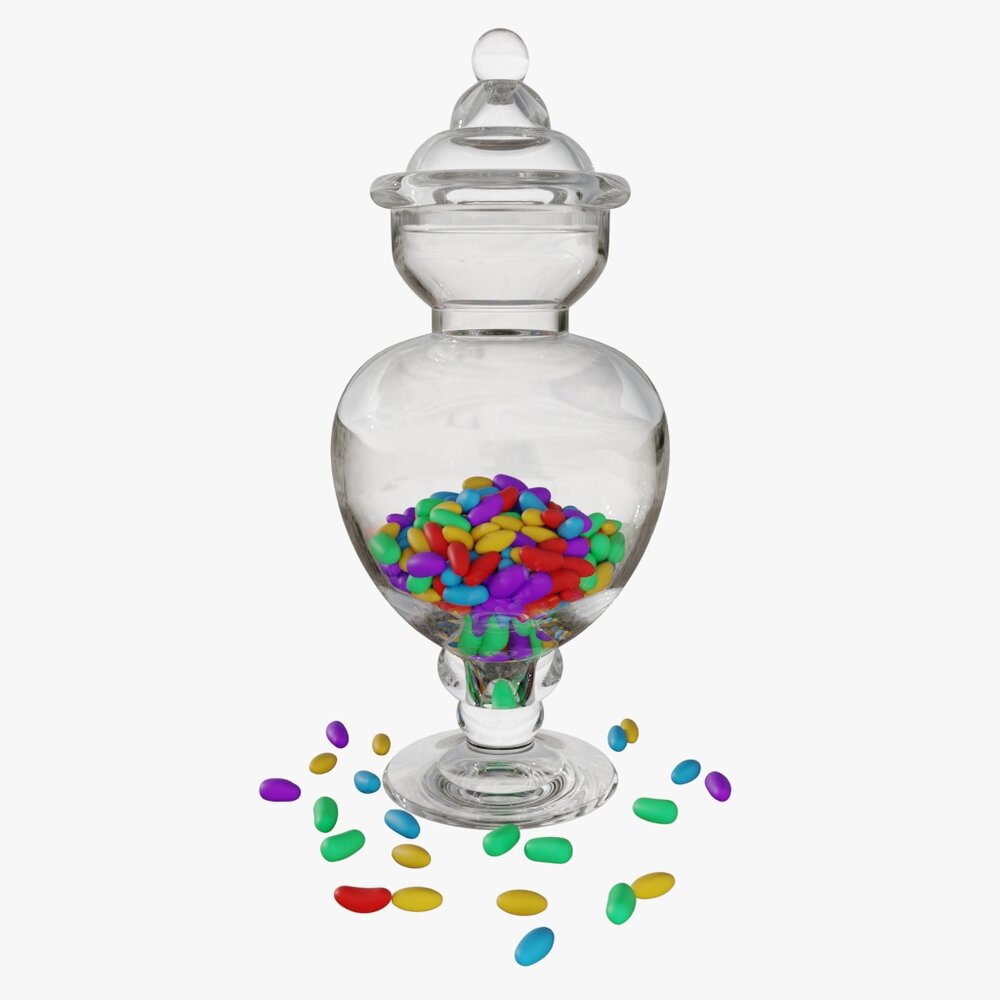 Jar With Jelly Beans 03 3D модель
