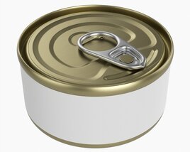 Canned Food Round Tin Metal Aluminum Can 013 3D模型
