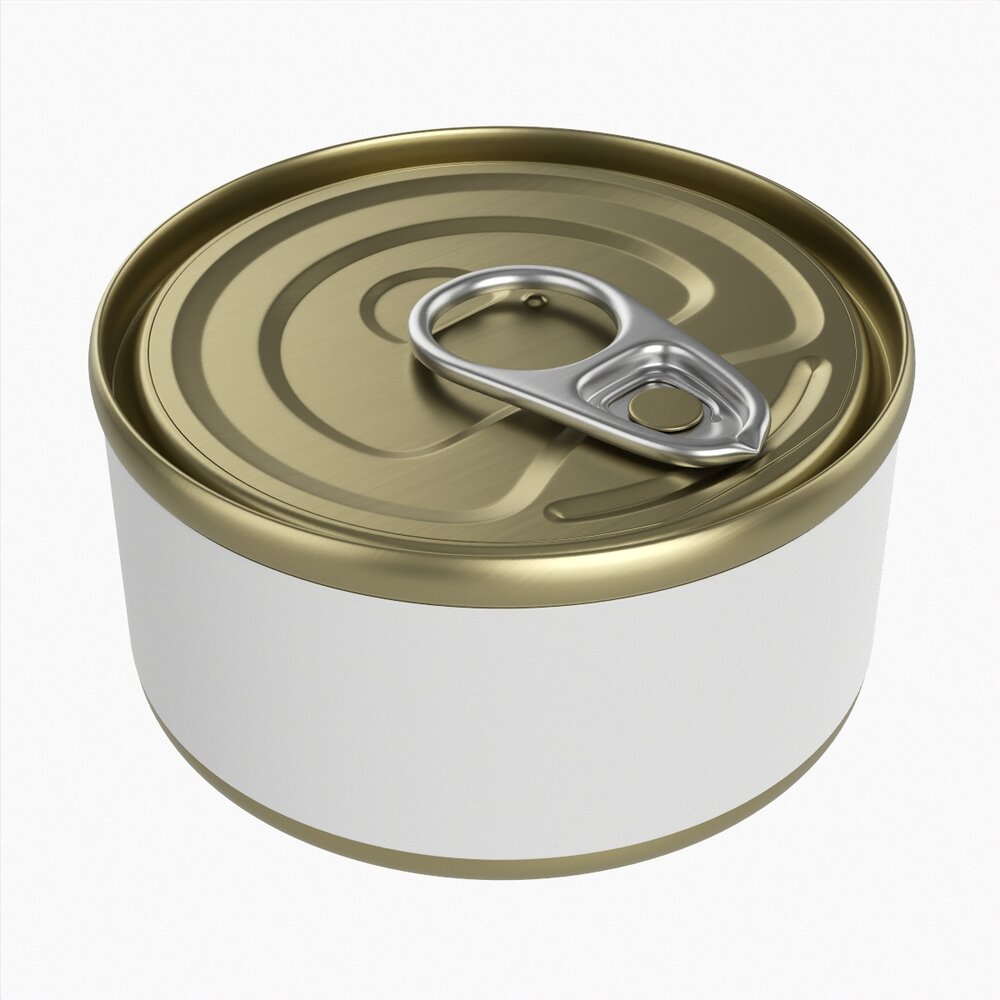 Canned Food Round Tin Metal Aluminum Can 013 3D model