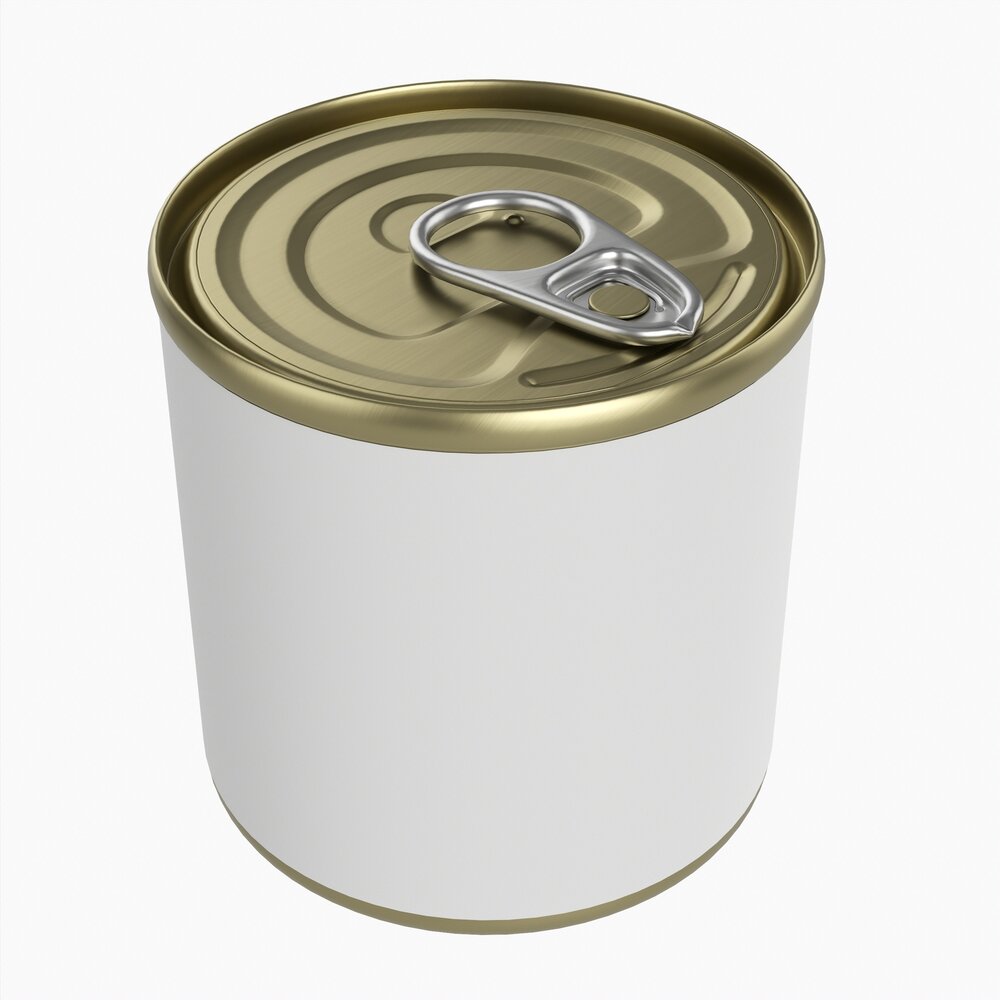 Canned Food Round Tin Metal Aluminum Can 014 3D модель