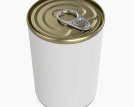 Canned Food Round Tin Metal Aluminum Can 015 3D model
