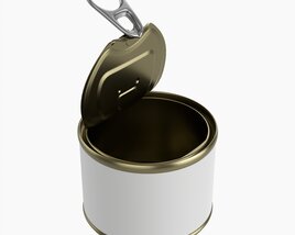 Canned Food Round Tin Metal Aluminum Can 016 Open 3D 모델 