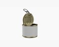 Canned Food Round Tin Metal Aluminum Can 016 Open 3D модель